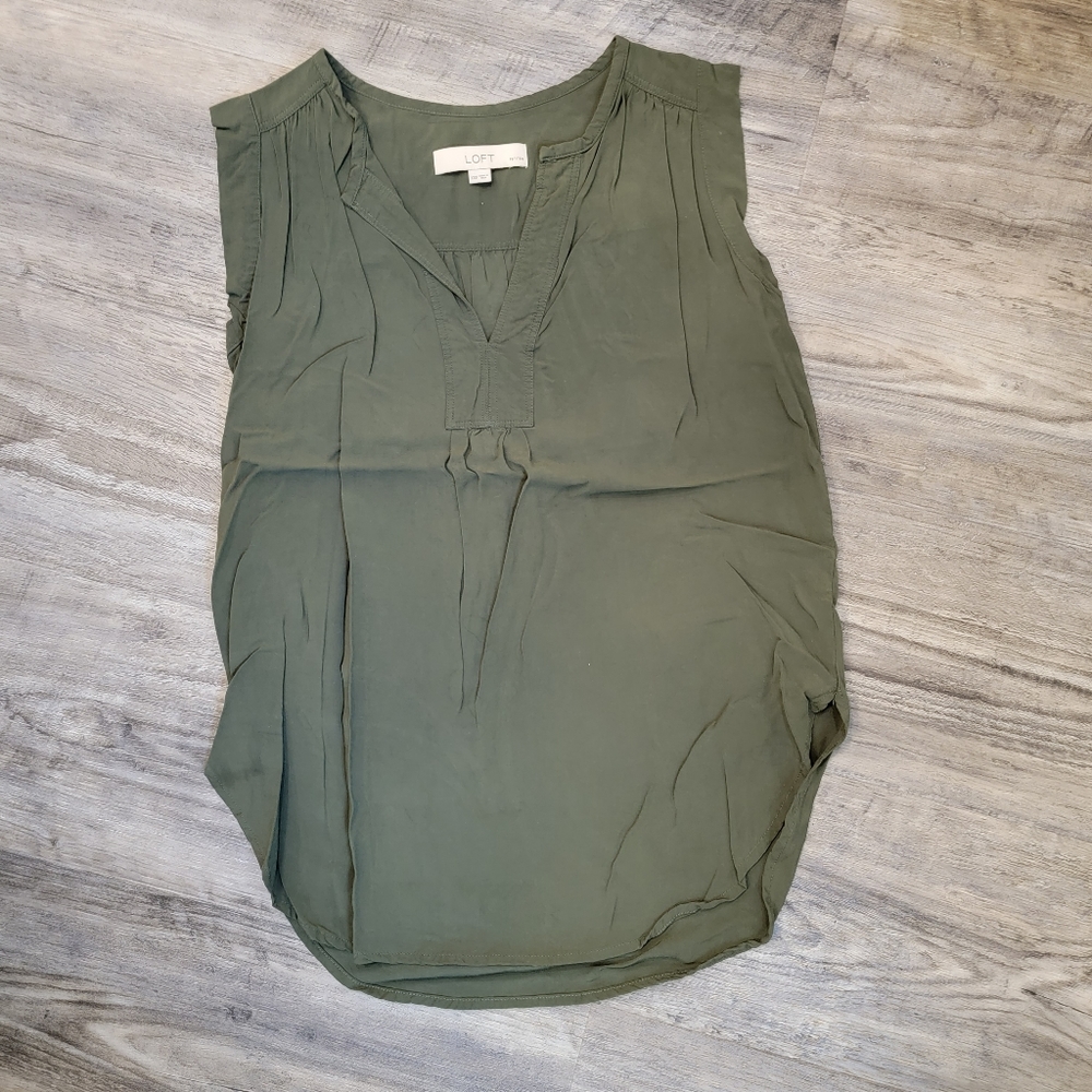 Loft Split V Neck Top